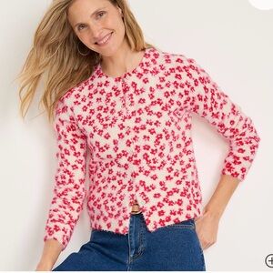 NWOT 2-piece Floral Pink & lilac Sweater Set cardigan & tank